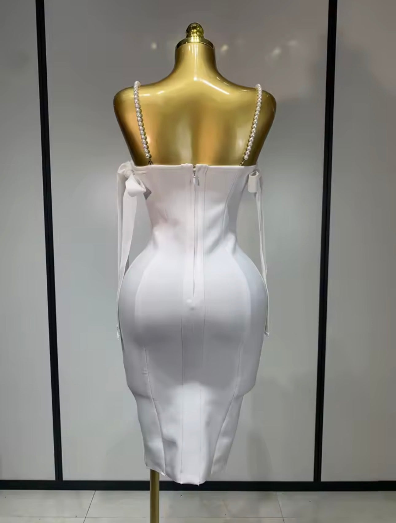 Luxury Red Rhinestone Bodycon Mini Dress, Pearl Strap Party Dress, Crystal Bust Cocktail Dress, Birthday Dress, Evening Dress for Women